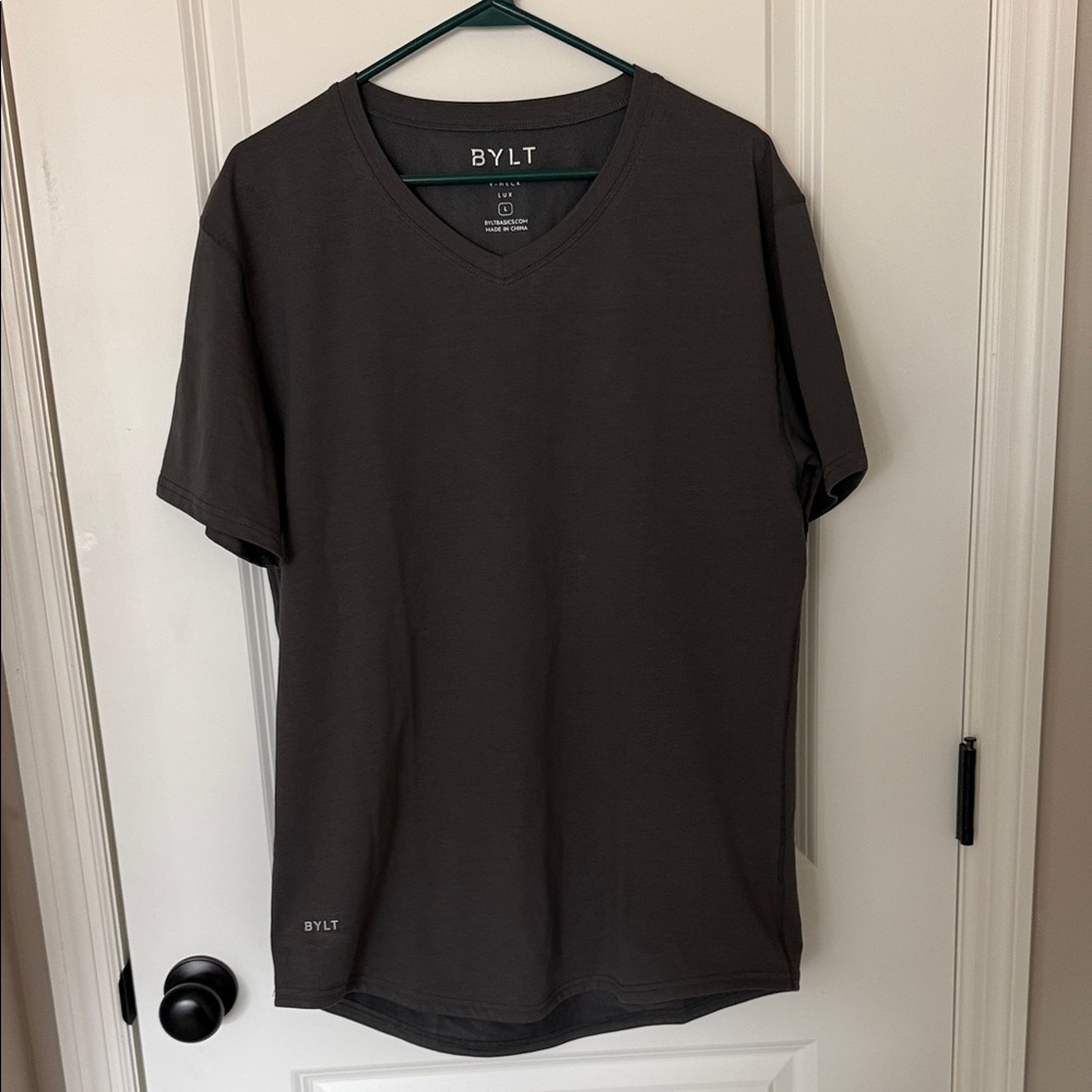 BYLT Basics Charcoal V-Neck Tee